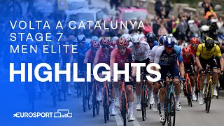 Bumps amp Bruises in Barcelona 🤕  Stage 7 Highlights Volta a Catalunya 2024  Eurosport Cycling [upl. by Suivart]