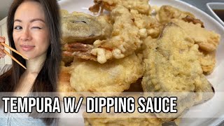 🍤 Tempura Recipe w Dipping Sauce amp SAKE  天婦羅 Japanese Batter for Shrimp amp Vegetable Tempura [upl. by Pooi427]