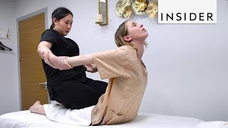 We Tried A Thai Massage  Insider Beauty [upl. by Dralliw930]