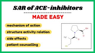 ACE inhibitors SAR SAR of antihypertensive drugs Medicinal chemistry made easy [upl. by Anned]