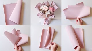 六種常用的花束包裝折紙法 韓式花束包裝 6 ways to wrap flower bouquets [upl. by Grannie]