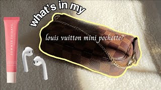 Whats in my Bag Louis Vuitton Mini Pochette in Damier Ebene  Review amp What Fits Inside [upl. by Redmond]