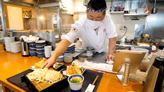 ここは絶対ハズせない！東京最強讃岐うどん店の絶品手打ちうどんと特大かき揚げ天ぷら丨Amazing Skills  Udon Noodles Restaurant in Tokyo [upl. by Elonore]