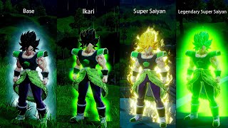 Dragon Ball Z Kakarot  All Broly Transformations quotThe Legendary Super Saiyanquot amp Ultimate Attacks [upl. by Wyne]