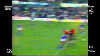 1988  89 Hartlepool 6  0 Manchester Utd  30 min version 1st half [upl. by Inalaehak138]