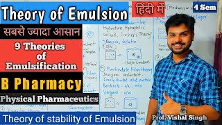 Theory of Emulsion lसबसे ज्यादा आसान Complete Notes l stability of Emulsion ↓globule size↑∆A [upl. by Nilrak145]