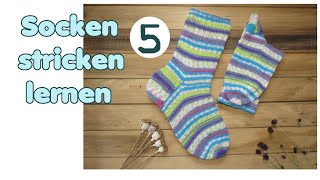 Socken stricken lernen TEIL 5 von 5  Bandspitze [upl. by Benjamen946]