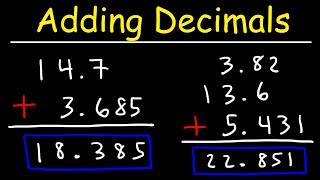 Adding Decimals  Tons of Examples [upl. by Ninahs]