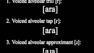 Alveolar Trill Tap and Approximant（英語発音聴取用） [upl. by Eusebio985]