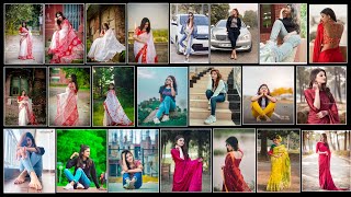 💯New Pose Ideas💞Girls Saree PosesGirls Photo Poses IdeasGirls Jeans Top PosesSaree te Nari💋💋👸 [upl. by Assenna]