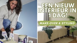 Home makeover in één dag met TREND KLEUREN 2023 in de woonkamer en slaapkamer  Flexa amp Binti Home [upl. by Alled523]