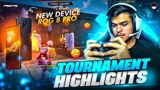 First Highlights On My New Rog 8 Pro 🔥  Tournament Highlights TSG Legend  FreeFire Max 🔥 [upl. by Garrot224]