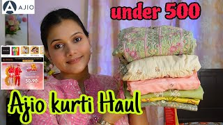 💕Ajio kurti Haul under 500💕Avaasa kurti Haul under 500 Flat 70 off💕Ajio 8th Birthday sale Haul💕 [upl. by Profant825]