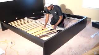 Ikea MALM king bed assembly part 2 [upl. by Lledor]