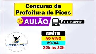 2º AULÃO AO VIVO PARA O CONCURSO DE PICOSPI [upl. by Golter680]