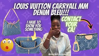 😱😱 LOUIS VUITTON CARRYALL MM DENIM HANDBAG LV DENIM COLLECTION 2024 [upl. by Bennet]