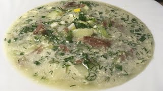 The most delicious okroshka with meat Grandmas recipe [upl. by Portie]