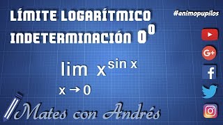 Límite logarítmico l’Hopital Indeterminación 0 elevado a 0 02 [upl. by Disario727]