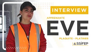 Interview dEve stagiaire en formation plaquisteplâtrier à Lens [upl. by Sivert]