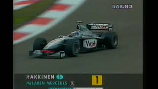 GP Lussemburgo 1998  ITA  Häkkinen sorpassa Schumacher ai box [upl. by Lauhsoj]