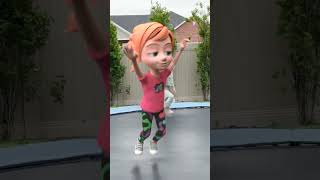 Adley ALMOST lands a front flip Backyard bounce sesh on the trampoline [upl. by Ynotna]