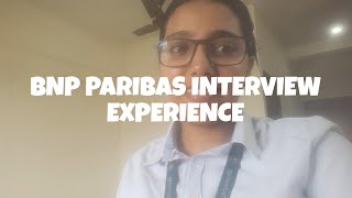 BNP Paribas  Technical Interview Experience  Fresher [upl. by Lupiv]