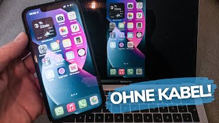 Bildschirmsynchronisierung iPhone auf Macbook OHNE KABEL 📲  iOS 15 iOS Monterey [upl. by Ahsekat834]