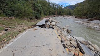 The road to Chimney Rock is gone  Hurricane Helene aftermath [upl. by Judi]