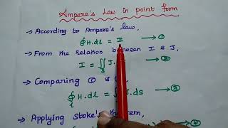 EMF  Amperes Law and Its applications in Tamil  EMFT  Amperes law in point form [upl. by Beaver]