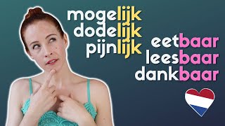 Adjectieven op BAAR amp LIJK  Dutch adjectives amp adverbs NT2 B1 learndutch [upl. by Antonius]