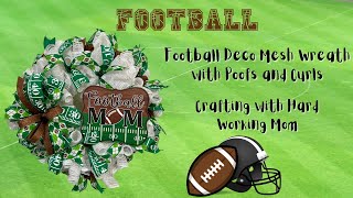 Football Deco Mesh Wreath Crafting with Hard Working Mom [upl. by Ulund18]