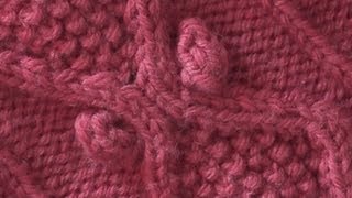 HOW TO KNIT A BOBBLE  Traditional Diamond Aran Cable With Bobbles [upl. by Trstram620]