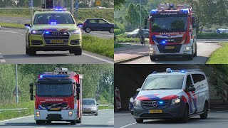 Brandweer politie ambulances amp MMT met spoed van en naar meldingen in Zuid Holland Zuid [upl. by Daughtry]