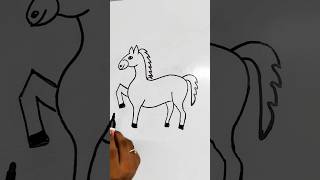 Horse drawing easy  how to draw a horse easy  simple horse drawing  easy horse drawing shorts [upl. by Shelbi]