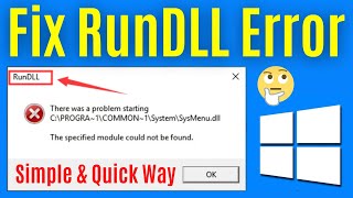 How To Fix RunDLL Error In Windows 1087 PC Or Laptop  Fix Rundll32Exe Error Easily amp Quick [upl. by Earl418]