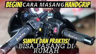 cara pasang HANDGRIP DOMINO UNIVERSAL  KAWASAKI NINJA RR NEW🔥 2strokelovers [upl. by Carnes]