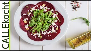 Rote Bete Carpaccio vmit Feta Sommerliches Rezept und Vorspeise [upl. by Arnuad]