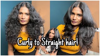 Curly to Straight hair using 1850 Agaro Blowdry Brush  Agaro Blowdry brush review  nayalooks [upl. by Dolhenty]