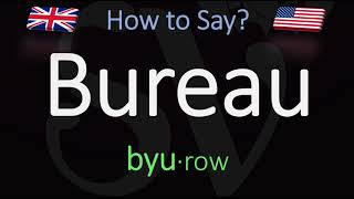 How to Pronounce Bureau CORRECTLY Meaning amp Pronunciation [upl. by Elinad121]