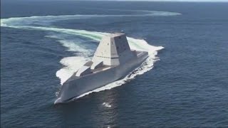 USS Zumwalt DDG1000 Time Lapse and Sea Trial [upl. by Buskirk]