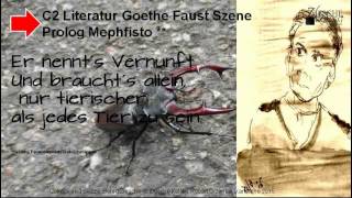 C2 Literatur Goethe Faust Szene Prolog Mephisto spottet [upl. by Ecilahc]