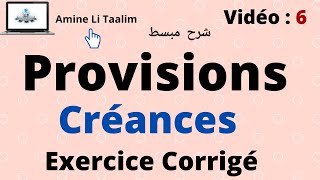 Provisions des Créances  Exercice Corrigé Travaux d’inventaire [upl. by Arretnahs]