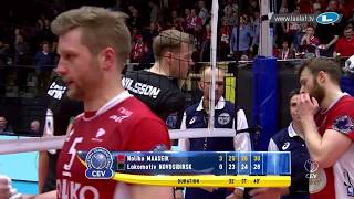 Last point of the Noliko MAASEIK  Lokomotiv NOVOSIBIRSK match in the CLVolleyM [upl. by Kip]