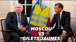 Vladimir Poutine évoque les gilets Jaunes devant Emmanuel Macron [upl. by Anicart]