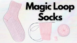 How to Knit Socks Using Magic Loop  StepByStep Knitting Tutorial  Knitting House Square [upl. by Petrick]