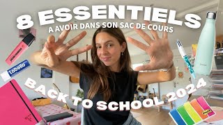 BACK TO SCHOOL 8 ESSENTIELS A AVOIR DANS SON SAC DE COURS ⭐️📓🎀🌺2024 CONSEILS POUR LE LYCÉE [upl. by Kcered]