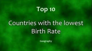 Top 10 Countries with the lowest Birth Rate [upl. by Zenger]