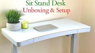 Tresanti 47quot Adjustable Height Desk  Sit Stand Desk Unboxing amp Setup Adjustable Desk Unboxing 2022 [upl. by Barcot298]