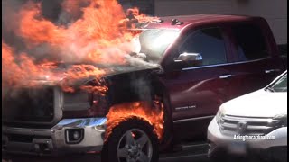 GMC Sierra pickup truck fire near Eastman St and Vail Ave Arlington Heights [upl. by Clymer]