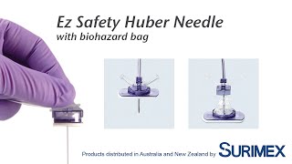 Surimex Ez Safety Huber Needle non coring needle with biohazard bag protection [upl. by Bresee]